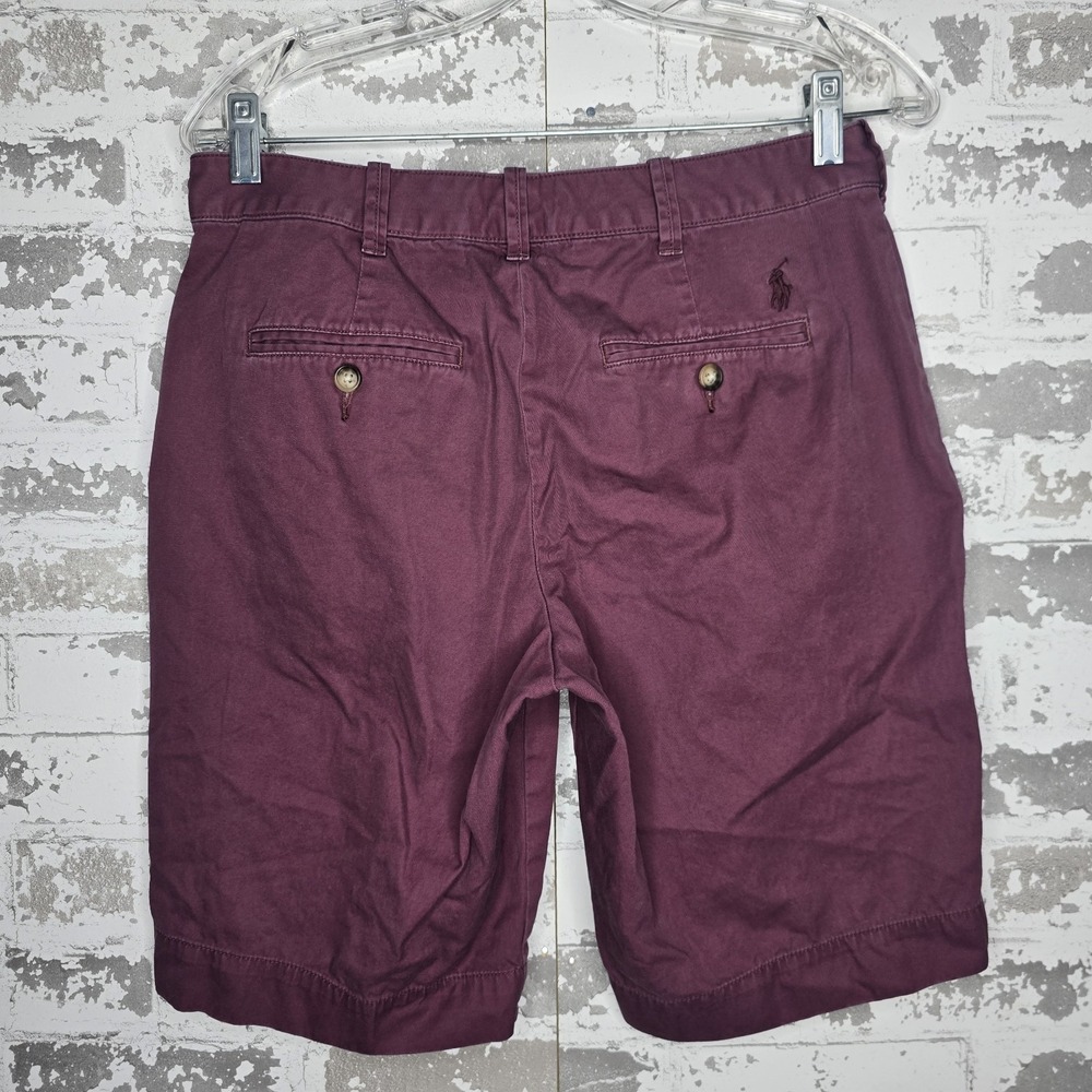 Polo Ralph Lauren Bermuda Shorts Womens 4 Maroon Pony Logo 100% Cotton Preppy - Picture 2 of 7
